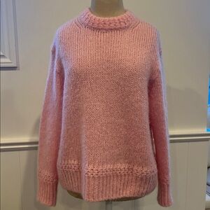 Sezane Light Pink Mohair Alpaca Knit Sweater size XS